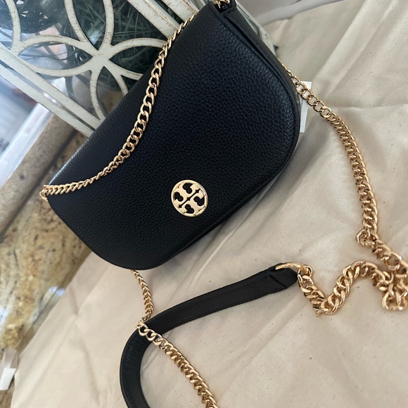 New Tory Burch Chelsea Pebbled Crossbody In black - Picture 8 of 8